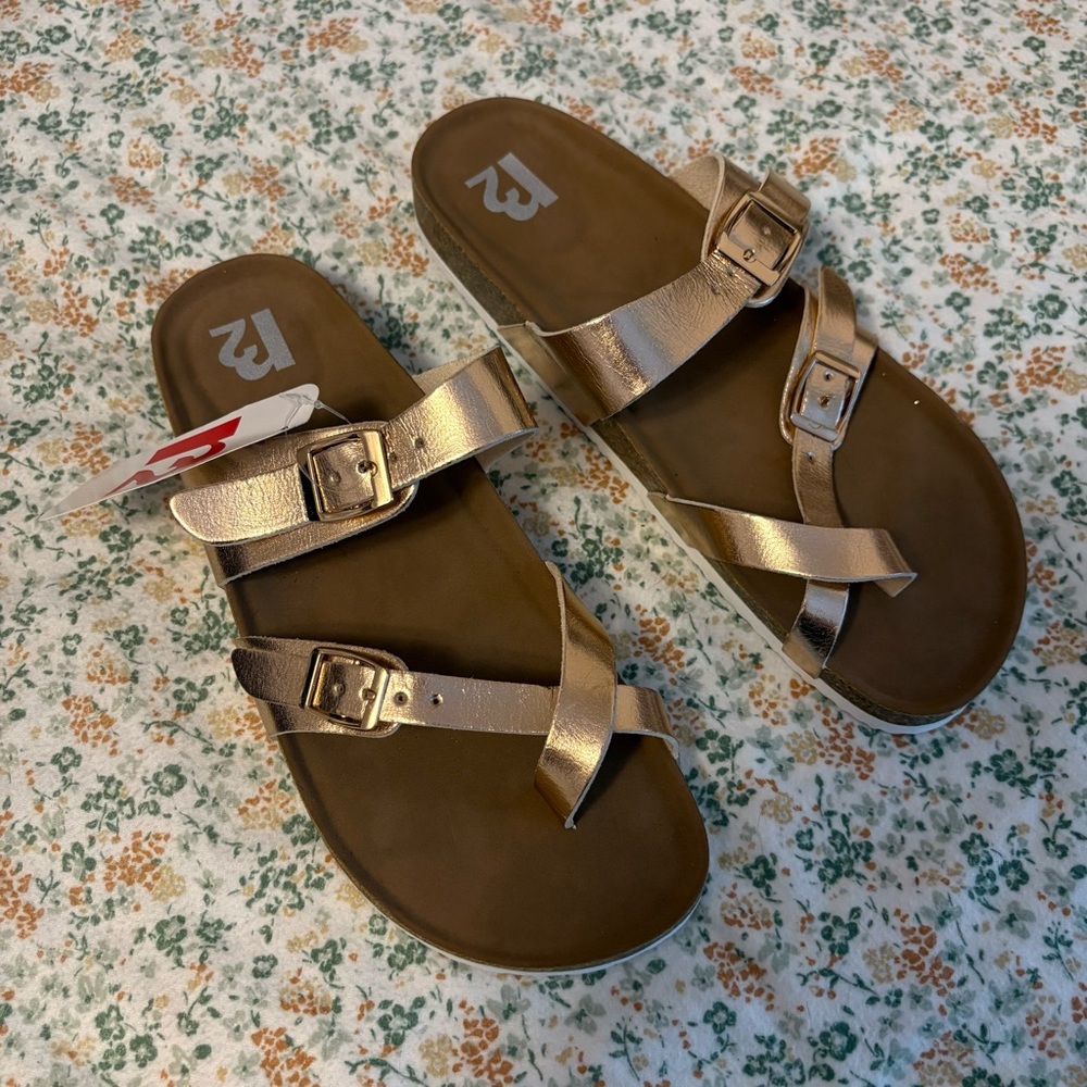 Women's Rose Gold Strappy Sandals